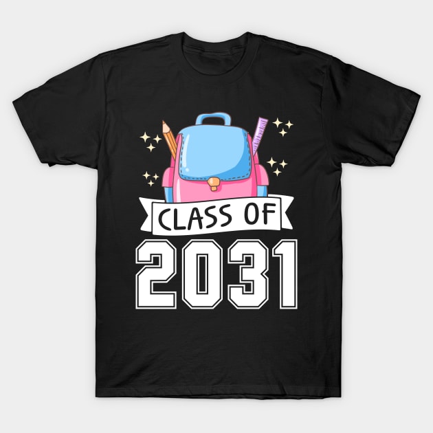 Class of 2031 Grow with me gift for kindergarten, preschool boys, girls and teachers T-Shirt by BadDesignCo